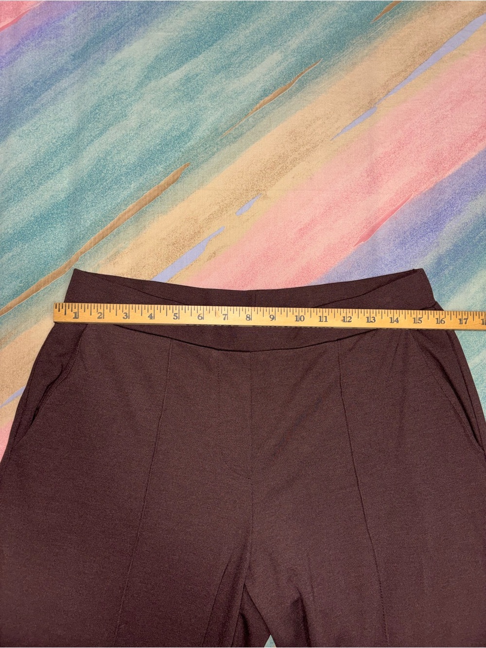 NWT Saint + Sofia Keller Wide Leg Pant brown size 10 Tall - Picture 8 of 9